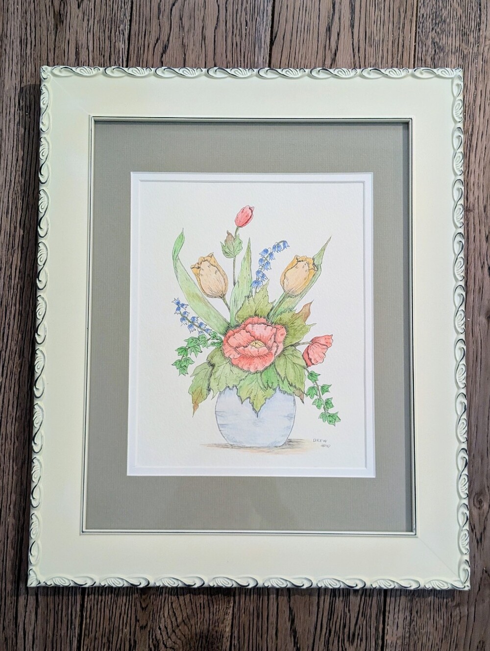 Bouquet Watercolour Painting 2010 Framed